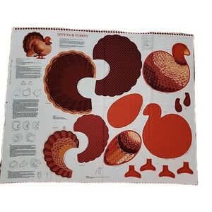 VIP Cranston LET'S TALK TURKEY Cut & Sew FABRIC PANEL Thanksgiving